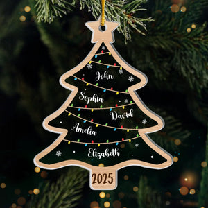 Wish You A Wonderful Christmas - Family Personalized Custom Ornament - Acrylic Custom Shaped - Christmas Gift For Family Members