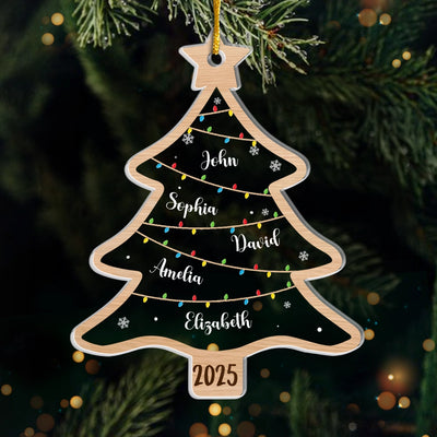 Wish You A Wonderful Christmas - Family Personalized Custom Ornament - Acrylic Custom Shaped - Christmas Gift For Family Members