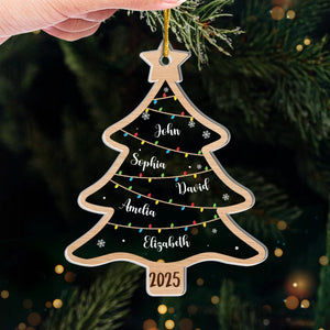 Wish You A Wonderful Christmas - Family Personalized Custom Ornament - Acrylic Custom Shaped - Christmas Gift For Family Members