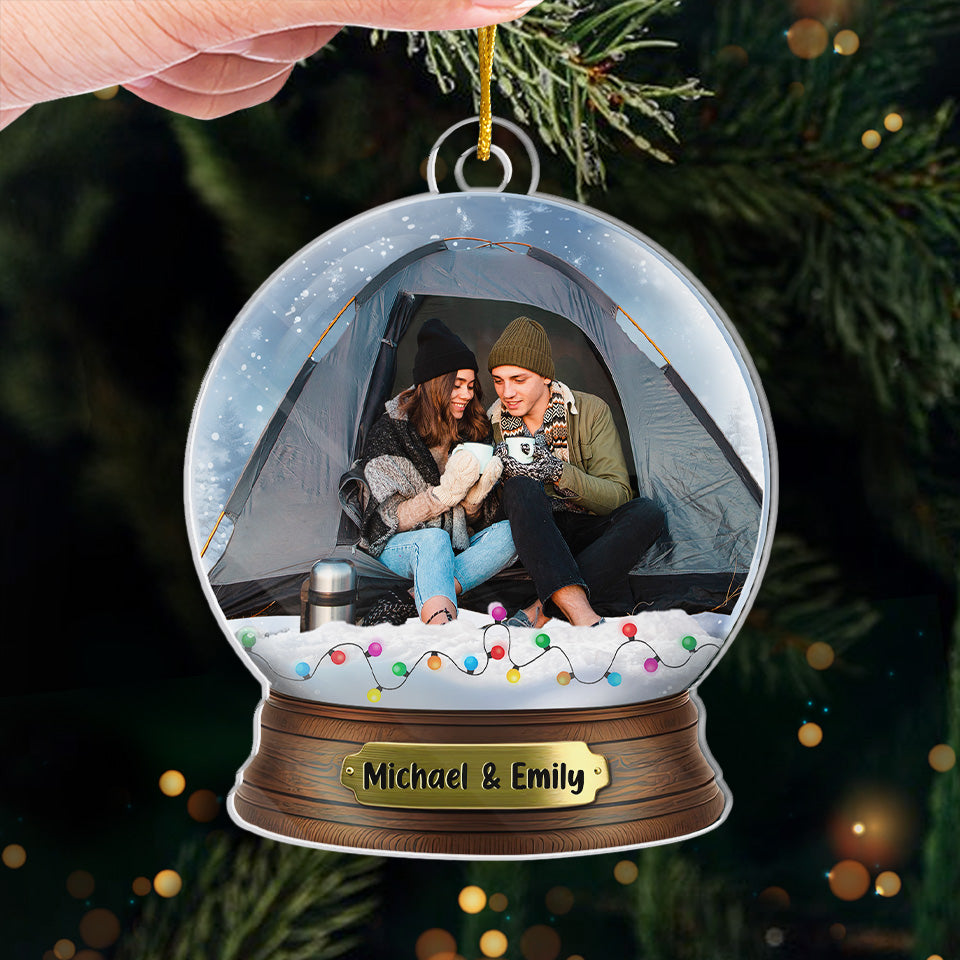 Photo personnalisée pour créer des souvenirs, un camping à la fois - Décoration de camping personnalisée - Acrylique de forme personnalisée - Cadeau de Noël pour couple, mari, femme, amoureux du camping