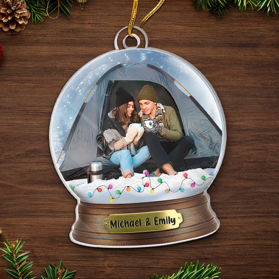 Photo personnalisée pour créer des souvenirs, un camping à la fois - Décoration de camping personnalisée - Acrylique de forme personnalisée - Cadeau de Noël pour couple, mari, femme, amoureux du camping