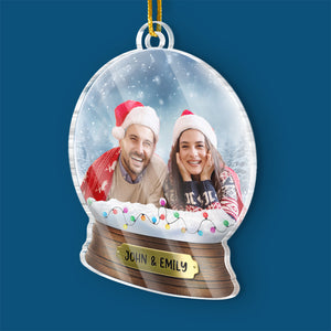 Custom Photo Where There Is Love There Is Life - Couple Personalized Custom Ornament - Acrylic Custom Shaped - Christmas Gift For Husband Wife, Anniversary
