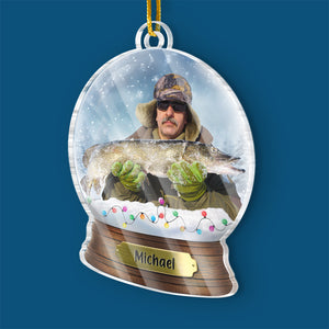 Custom Photo There's No Such Thing As A Bad Day When You're Fishing - Fishing Personalized Custom Ornament - Acrylic Custom Shaped - Christmas Gift For Fishing Lovers, Fisherman