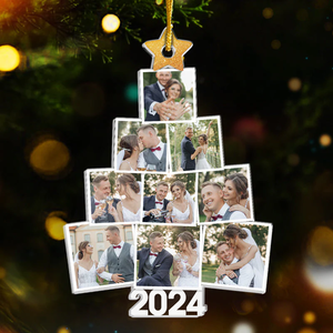 Photo personnalisée de mariage Le sapin de Noël parfait - Ornement personnalisé pour couple - Forme personnalisée en acrylique - Cadeau de Noël pour mari et femme, anniversaire, fiançailles, mariage, cadeau de mariage
