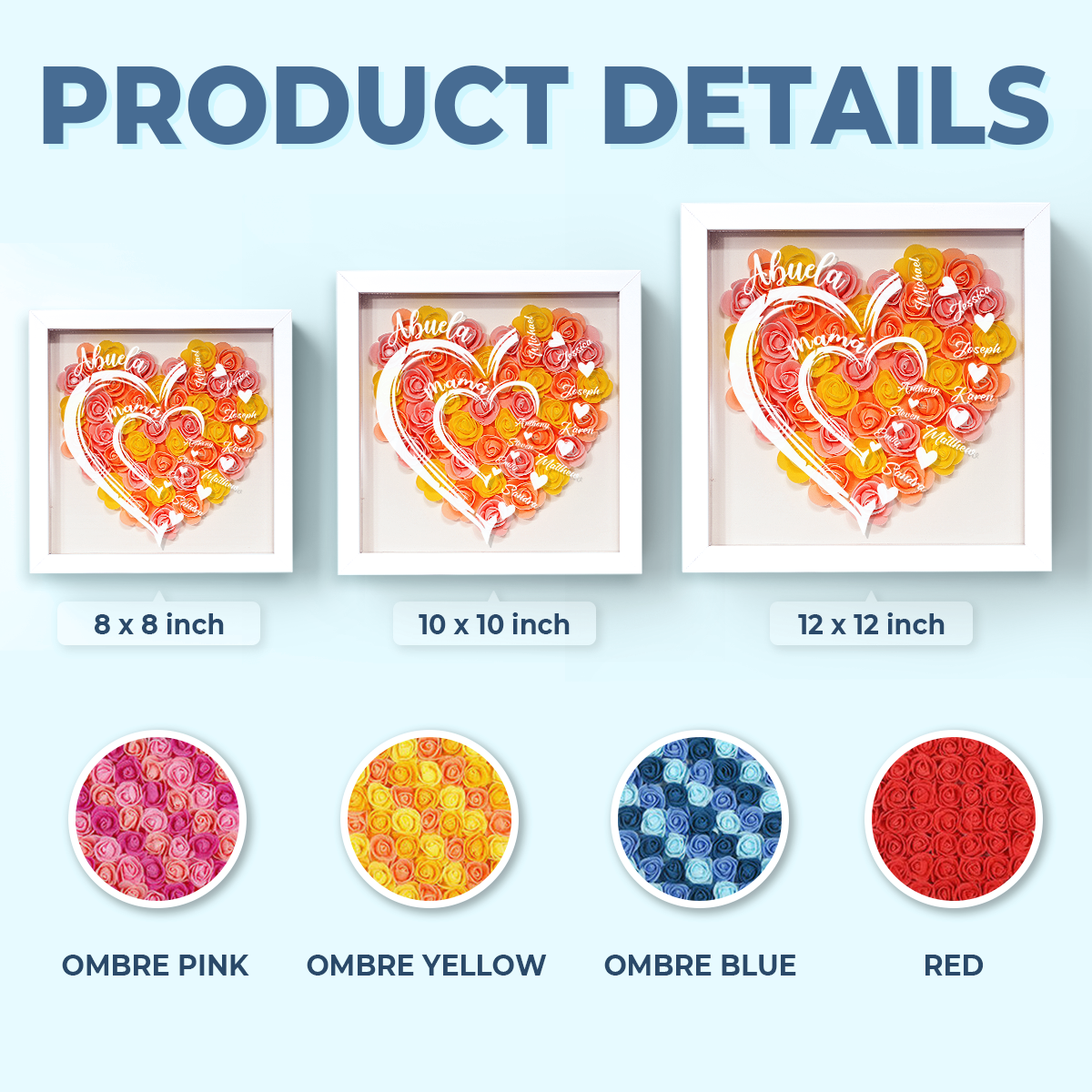 Meilleure maman du monde - Coffret à fleurs personnalisé pour la famille - Fête des Mères, cadeau pour maman, grand-mère