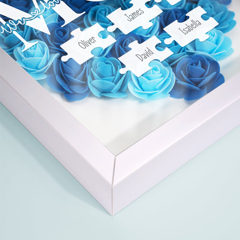 Nous t'aimons à la folie - Coffret à fleurs personnalisé pour la famille - Fête des Mères, cadeau pour maman, grand-mère