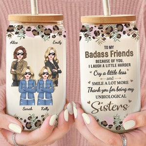 Je souris beaucoup plus - Tasse en verre personnalisée pour meilleure amie, tasse à café glacé - Cadeau pour meilleures amies, meilleures amies, sœurs