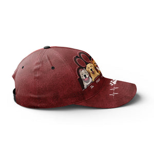 Casquette personnalisée « Keep Calm And Love Dogs Green » pour chien et chat, imprimé intégral, cadeau idéal pour les propriétaires et les amoureux des animaux.