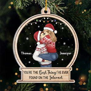 The Best Thing I've Ever Found - Couple Personalized Custom Ornament - Acrylic Snow Globe Shaped - Christmas Gift For Husband Wife, Anniversary