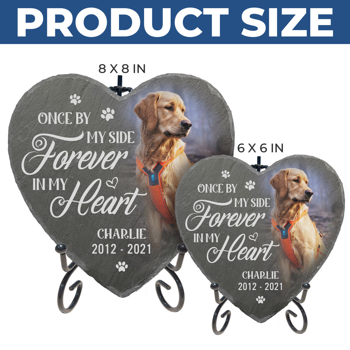 Custom Photo Heart Shaped Memorial Stone - Personalized Pet Memorial Sympathy Gifts For Dogs, Cats, Loss Of Dog - You Would Have Lived Forever