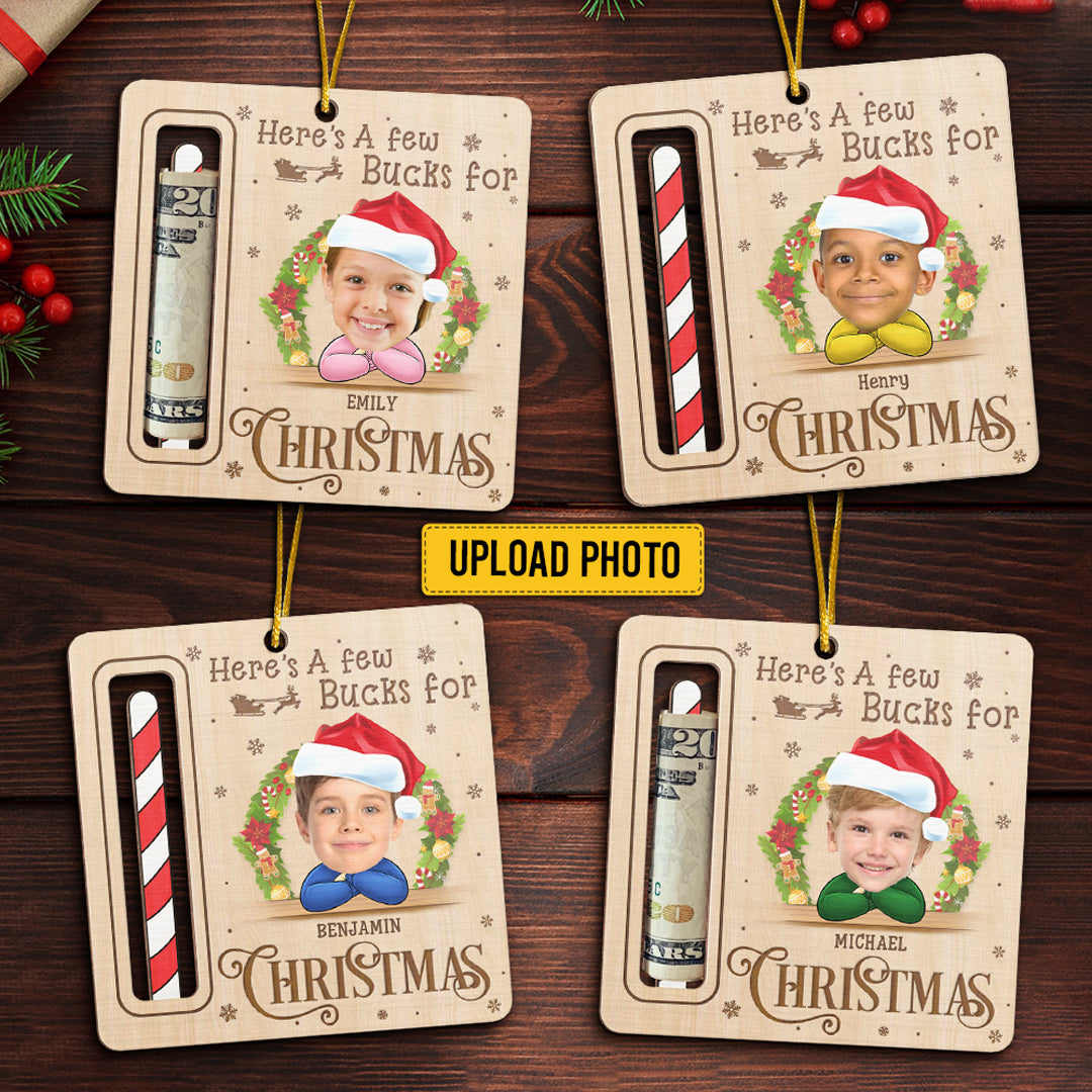 Photo personnalisée : quelques dollars pour un Noël mémorable ! Ornement personnalisé pour la famille, porte-monnaie en bois, forme personnalisée ! Cadeau de Noël pour bébés, enfants et membres de la famille.