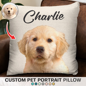 Coussin personnalisé avec photo « J'aime mon chien » - Cadeau de Noël pour les propriétaires et les amoureux des animaux