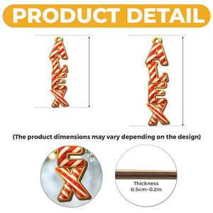 Custom Candy Cane Letter Wooden Ornament - Personalized Christmas Birthday Gifts For Mom, Dad, Brother, Sister, Kids - Sweet Names, Sweeter Memories