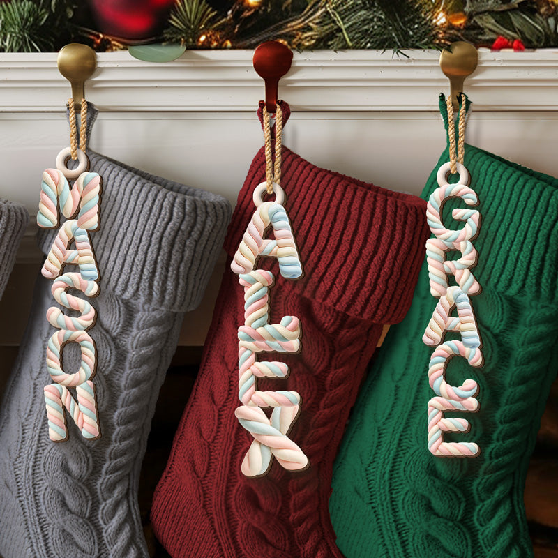 Custom Marshmallow Letter Wooden Ornament - Personalized Christmas Birthday Gifts For Mom, Dad, Brother, Sister, Kids - A Dash Of Sweetness, A Lot Of Love