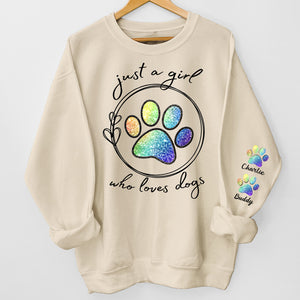 A Girl Who Loves Fur Baby - Dog Personalized Custom Unisex Sweatshirt With Design On Sleeve - Gift For Pet Owners, Pet Lovers