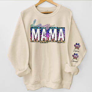 Soyez une maman de chien heureuse ! Sweat-shirt unisexe personnalisé avec motif sur la manche. Cadeau pour les propriétaires et les amoureux des animaux.