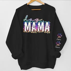 Soyez une maman de chien heureuse ! Sweat-shirt unisexe personnalisé avec motif sur la manche. Cadeau pour les propriétaires et les amoureux des animaux.