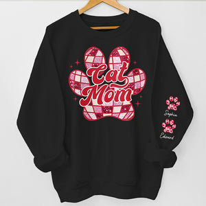 Be A Happy Fur Mom - Dog & Cat Personalized Custom Unisex Sweatshirt With Design On Sleeve - Gift For Pet Owners, Pet Lovers
