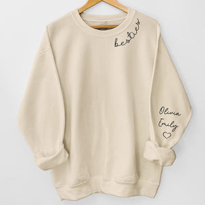 Différents mais meilleurs amis - Sweat-shirt unisexe personnalisé Bestie avec motif sur la manche - Cadeau pour meilleures amies, meilleures amies, sœurs