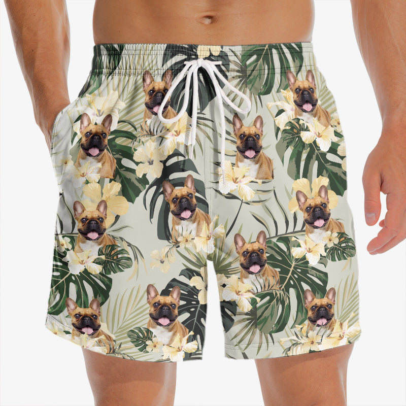 Custom Photo Summer State Of Mind - Dog & Cat Personalized Custom Tropical Hawaiian Aloha Men Beach Shorts - Summer Vacation Gift, Birthday Party Gift For Pet Owners, Pet Lovers