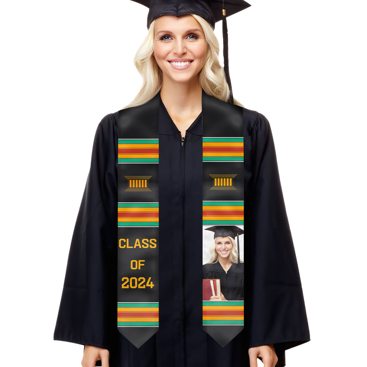 Cérémonie de remise des diplômes 2024 - Étole de remise des diplômes personnalisée - Télécharger une image, cadeau de remise des diplômes
