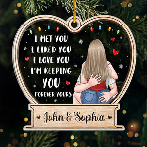 Juste un fou pour toi - Ornement personnalisé pour couple - Forme personnalisée en acrylique - Cadeau de Noël pour mari et femme, anniversaire