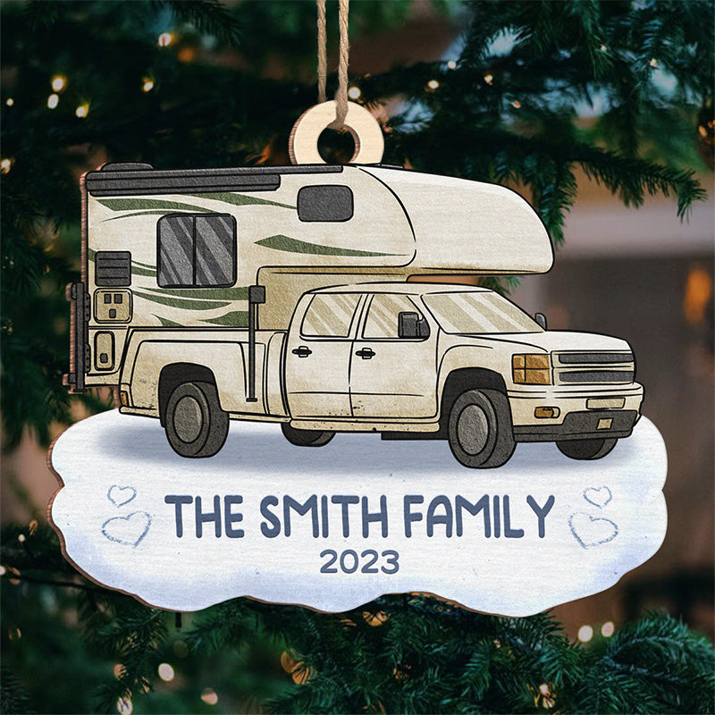 Camp Live Love Laugh - Décoration familiale personnalisée - Bois en forme personnalisée - Cadeau de Noël pour les membres de la famille et les amateurs de camping