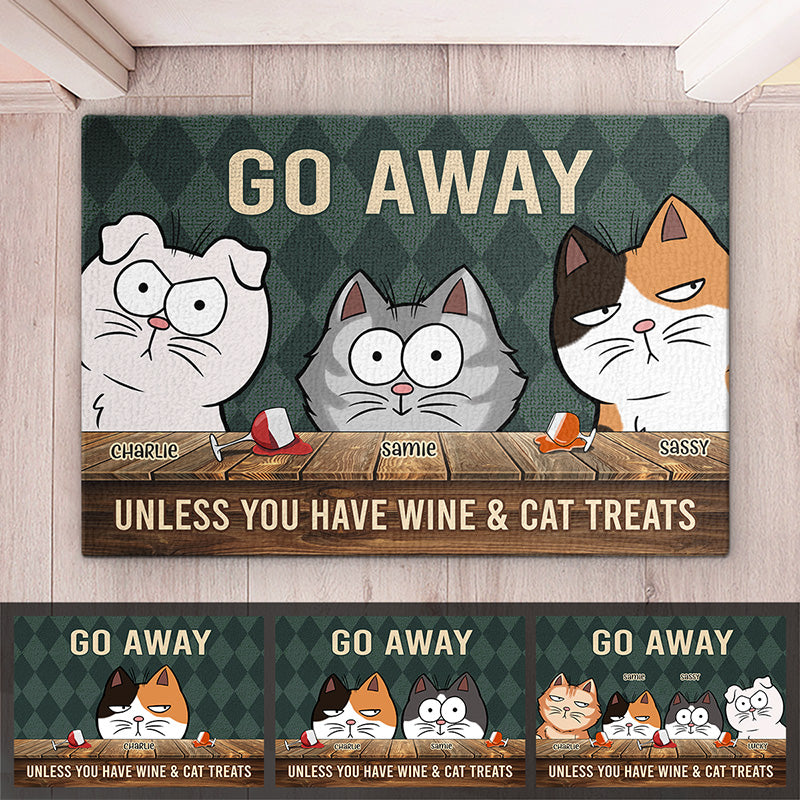 Partez sans friandises pour chat ! Tapis décoratif personnalisé pour chat ! Cadeau pour propriétaires et amoureux des animaux