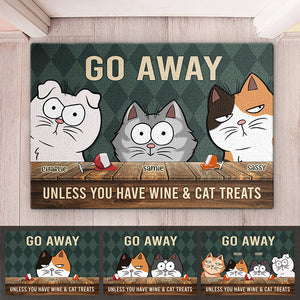 Partez sans friandises pour chat ! Tapis décoratif personnalisé pour chat ! Cadeau pour propriétaires et amoureux des animaux