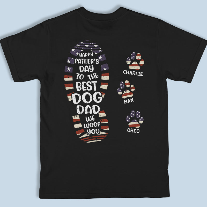 Bonne fête des pères au meilleur papa - T-shirt, sweat à capuche et sweat-shirt unisexe personnalisé avec imprimé au dos pour chien et chat - Cadeau pour la fête des pères, pour les propriétaires d'animaux et les amoureux des animaux