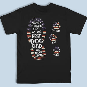 Bonne fête des pères au meilleur papa - T-shirt, sweat à capuche et sweat-shirt unisexe personnalisé avec imprimé au dos pour chien et chat - Cadeau pour la fête des pères, pour les propriétaires d'animaux et les amoureux des animaux