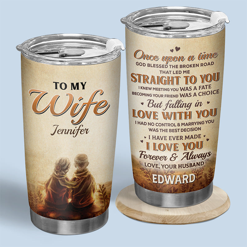 Je t'aime pour toujours et à jamais - Verre personnalisé pour couple - Cadeau pour mari et femme, anniversaire