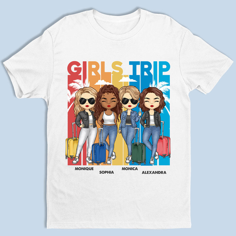 T-shirt unisexe personnalisé « Allons-y avec nous » – Vacances d'été, cadeau pour meilleure amie, meilleure amie, sœurs