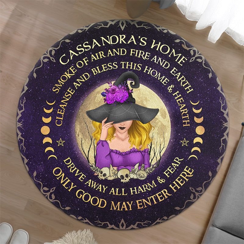 Fumée d'air, de feu et de terre - Tapis décoratif personnalisé pour sorcière - Cadeau d'Halloween pour sorcières, vous-même