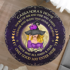 Fumée d'air, de feu et de terre - Tapis décoratif personnalisé pour sorcière - Cadeau d'Halloween pour sorcières, vous-même