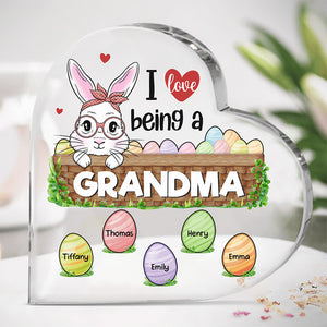 J'adore être appelée grand-mère - Plaque acrylique personnalisée en forme de cœur pour la famille - Cadeau pour grand-mère