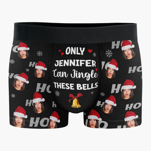 Custom Photo Only You Can Jingle These Bells - Funny Personalized Custom Boxer Briefs, Men's Boxers - Christmas Gift For Boyfriend, Husband, Anniversary