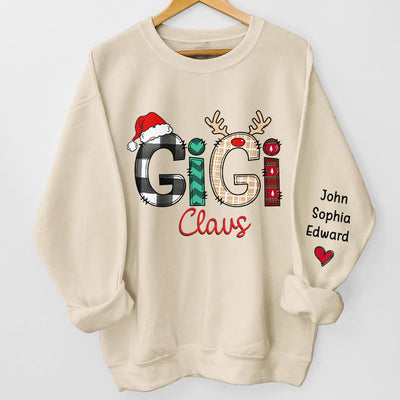 Who Needs Santa I Have My Nana - Family Personalized Custom Unisex Sweatshirt With Design On Sleeve - Christmas Gift For Mom, Grandma