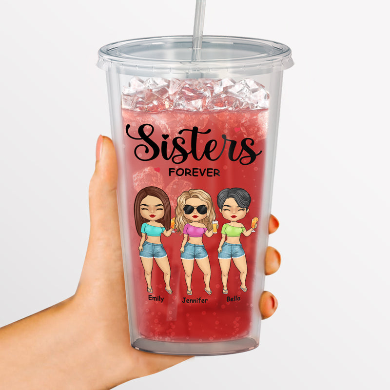 Friends Till the End - Bestie Personalized Custom Clear Acrylic Tumbler - Gift For Best Friends, BFF, Sisters