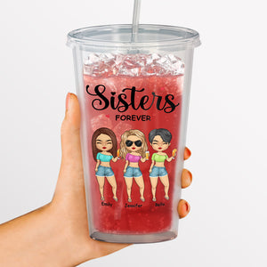 Friends Till the End - Bestie Personalized Custom Clear Acrylic Tumbler - Gift For Best Friends, BFF, Sisters