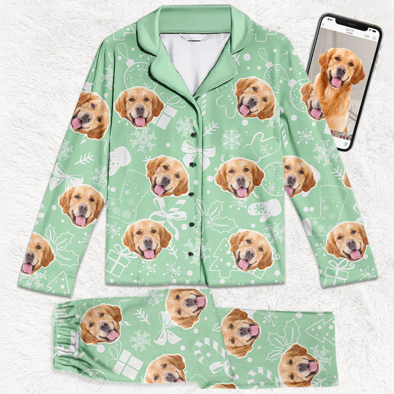 Pyjama photo personnalisé pour un Noël festif et canin - Pyjama photo personnalisé pour chien et chat - Cadeau de Noël pour propriétaires et amoureux des animaux