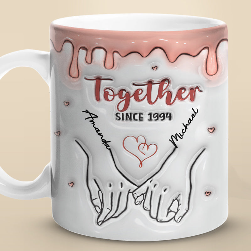 Mug personnalisé « Forever And Always » avec effet gonflable en 3D, idéal pour un couple, un anniversaire ou un mariage.