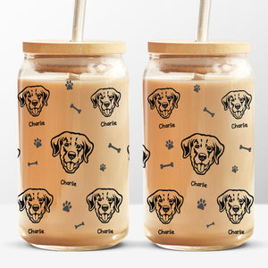 Les chiens ne me mordent jamais, juste les humains ! Tasse en verre personnalisée pour chien, tasse à café glacé ! Cadeau pour les propriétaires d'animaux et les amoureux des animaux.