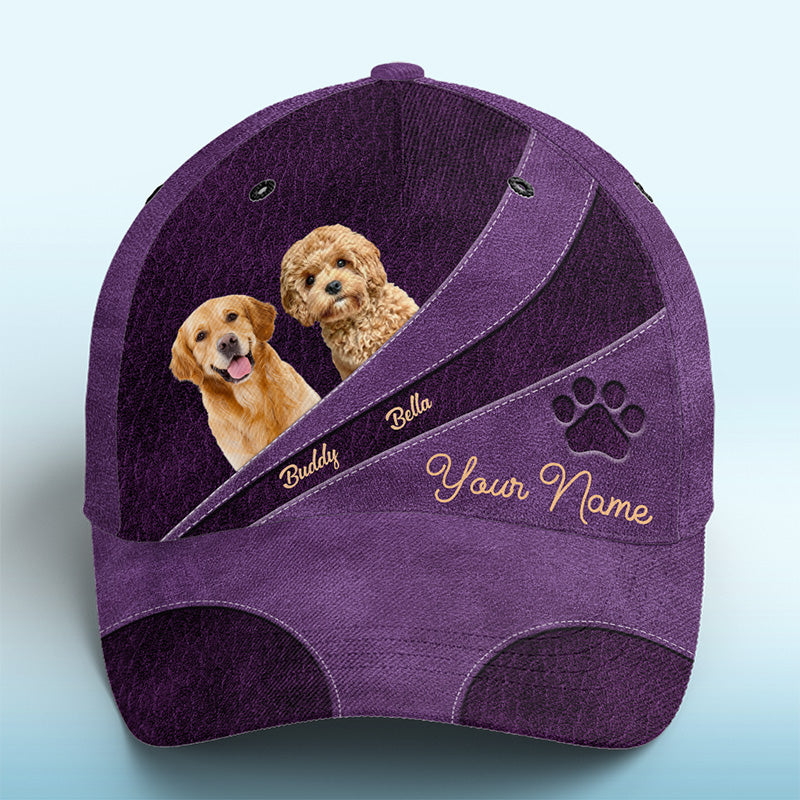 Casquette personnalisée avec photo « Les chiens ne me mordent jamais, juste les humains » - Casquette personnalisée pour chien et chat, imprimé intégral - Cadeau pour propriétaires et amoureux des animaux