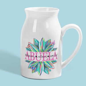 Mommy's Flowers Blossom In Children's Hearts - Family Personalized Custom Home Decor Flower Vase - Mother's Day, House Warming Gift For Mom, Grandma