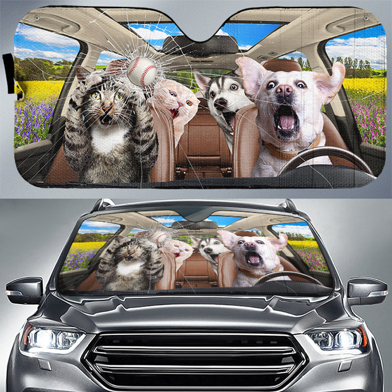 Photo personnalisée « Les meilleurs amis sont des personnes avec des pattes » - Pare-soleil de pare-brise de voiture personnalisé pour chien et chat, protection de fenêtre de voiture - Cadeau pour propriétaires d'animaux et amoureux des animaux