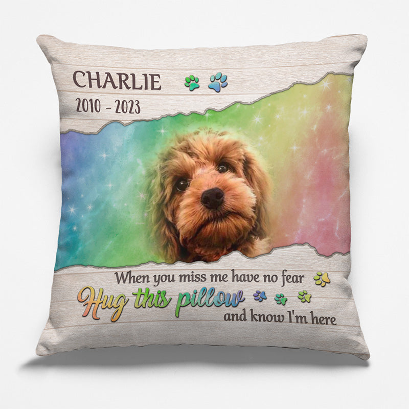 Photo personnalisée toujours à vos côtés - Coussin commémoratif personnalisé - Cadeau de condoléances, cadeau pour propriétaires d'animaux, amoureux des animaux