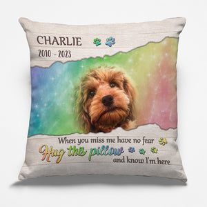 Photo personnalisée toujours à vos côtés - Coussin commémoratif personnalisé - Cadeau de condoléances, cadeau pour propriétaires d'animaux, amoureux des animaux