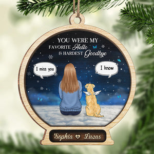 Hear The Wind And Think Of Me - Memorial Personalized Custom Ornament - Wood Custom Shaped - Christmas Gift, Sympathy Gift For Pet Owners, Pet Lovers