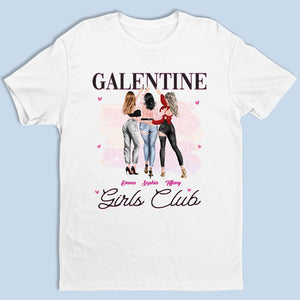 Galentine Girls Club - T-shirt, sweat à capuche et sweat-shirt unisexe personnalisé Bestie - Cadeau de Saint-Valentin pour meilleures amies, meilleures amies, sœurs